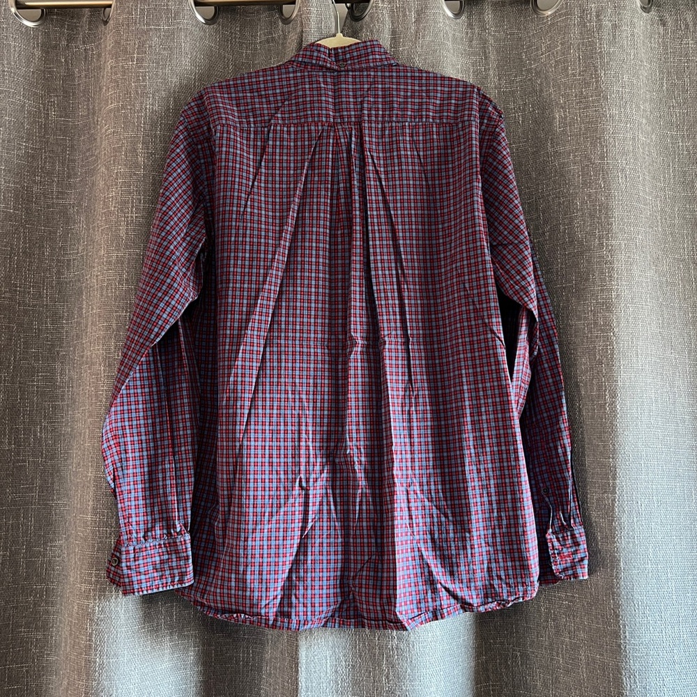 Uniqlo - Men’s red & blue plaid long sleeve button down shirt - size Large - Picture 7 of 12
